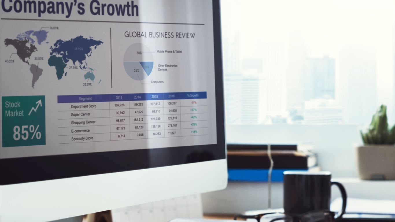 Contractor reporting screen with growth metrics and business performance data for setting future targets.