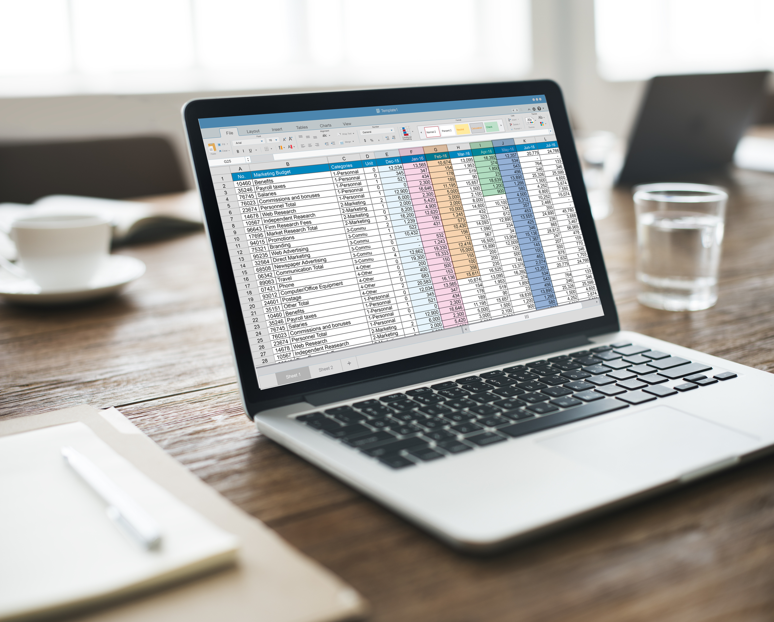 Laptop spreadsheet for reliable job cost tracking and profit control
