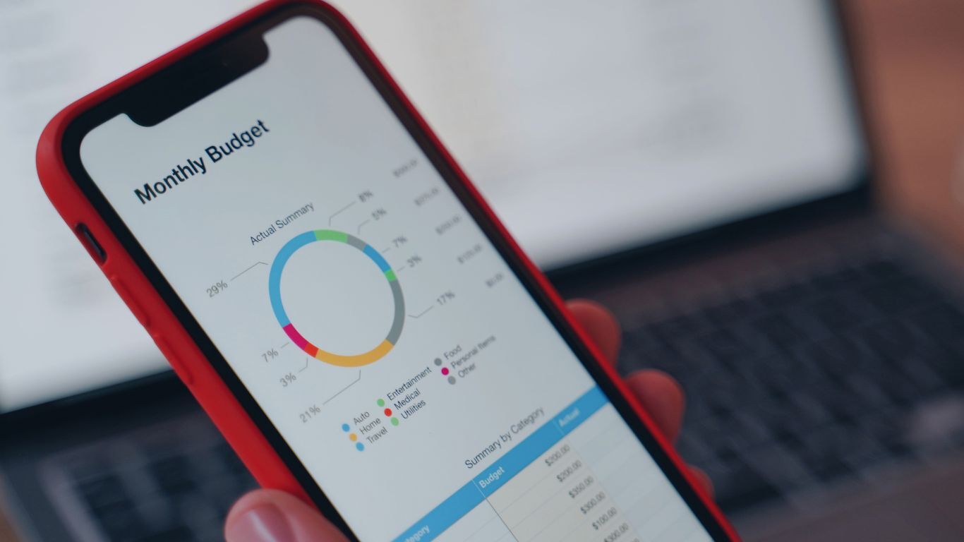 Monthly budget app showing how smart automation for contractors can support invoicing and payment tracking.