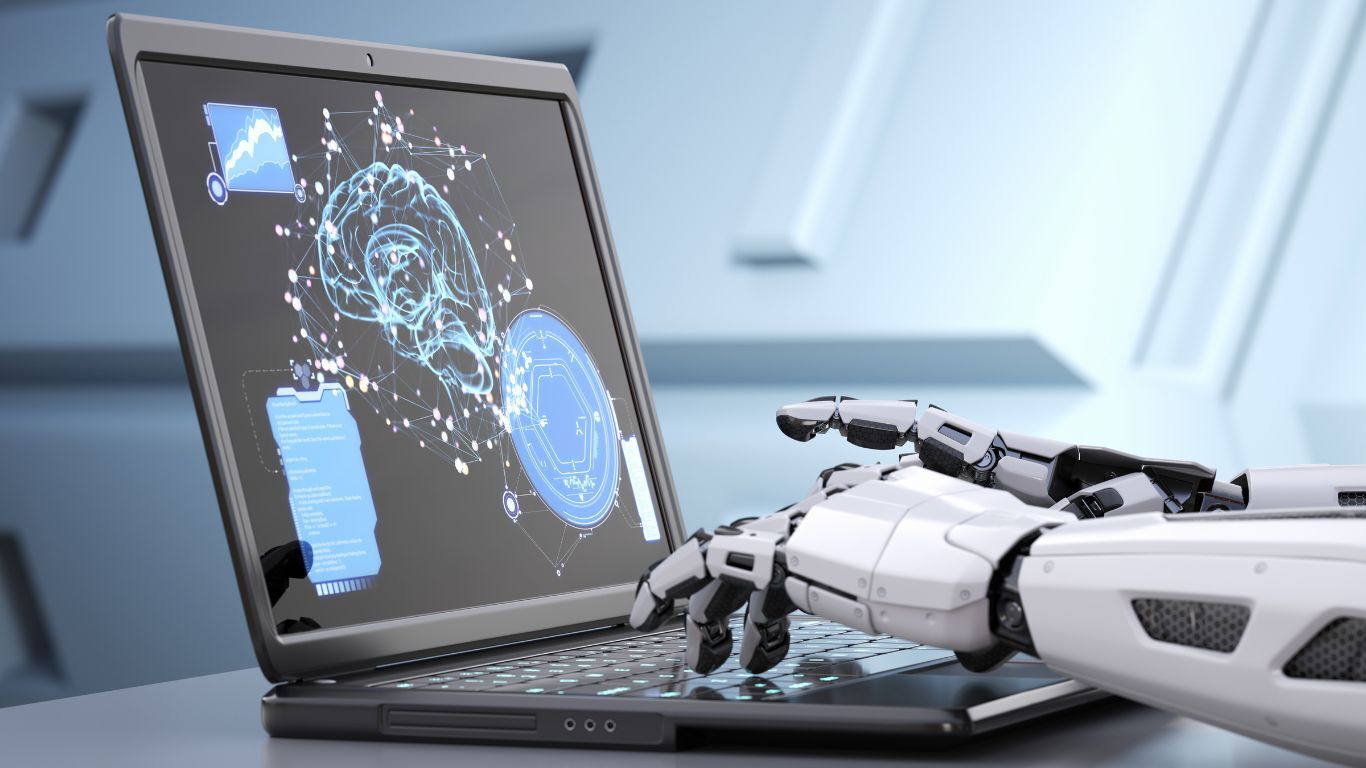 AI-powered laptop illustrating how software integrations can prepare contractor operations for future AI tools.
