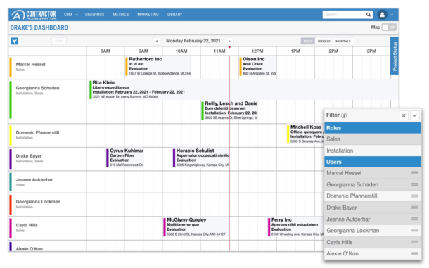 Schedule by role